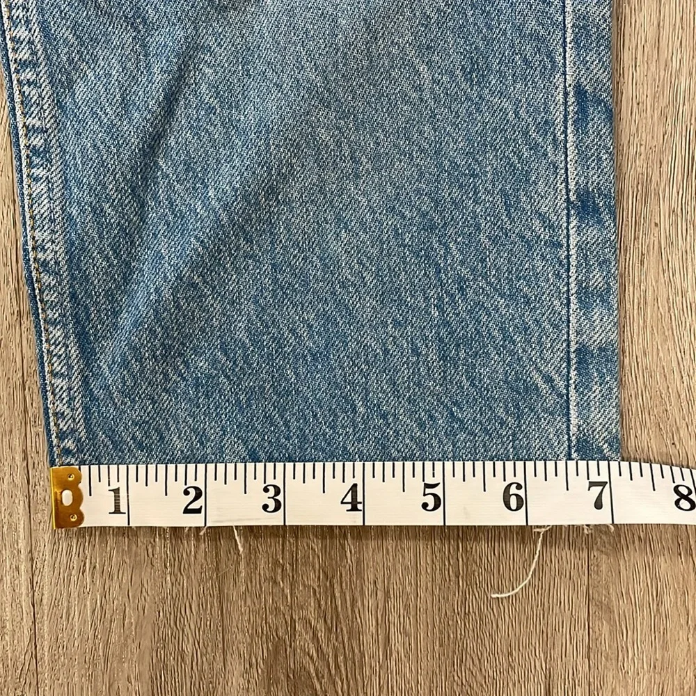 Boyish Casey Distressed Denim Straight Leg Crossover‎ Button Fly Raw Hem 25